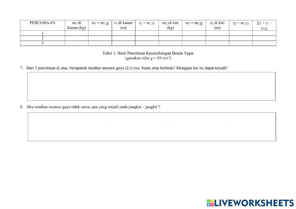 Lkpd keseimbangan benda tegar