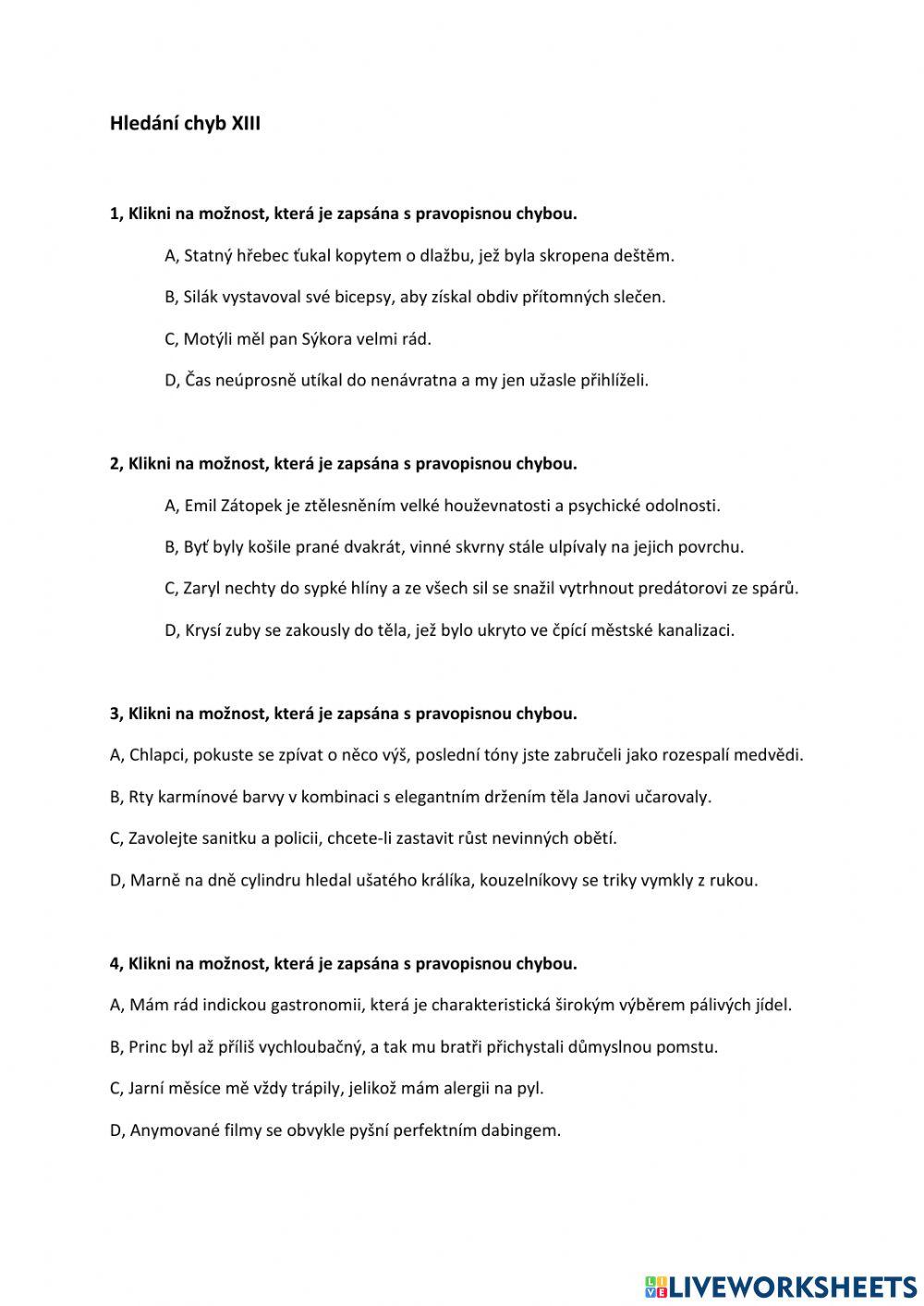 Hledání chyb XIII