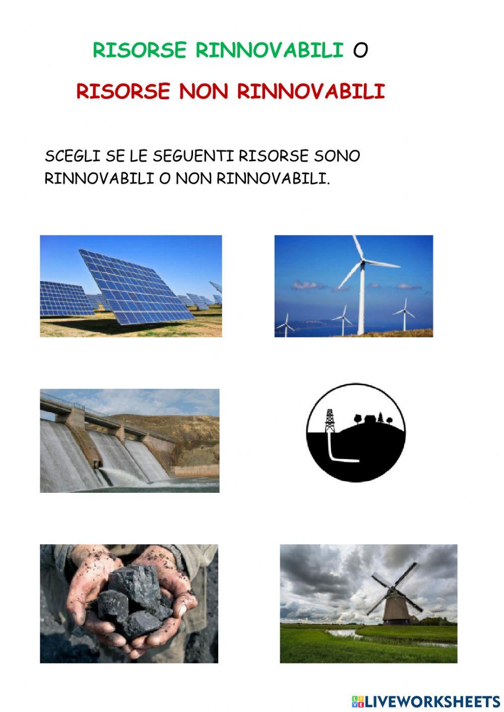 Risorse rinnovabili e non rinnovabili