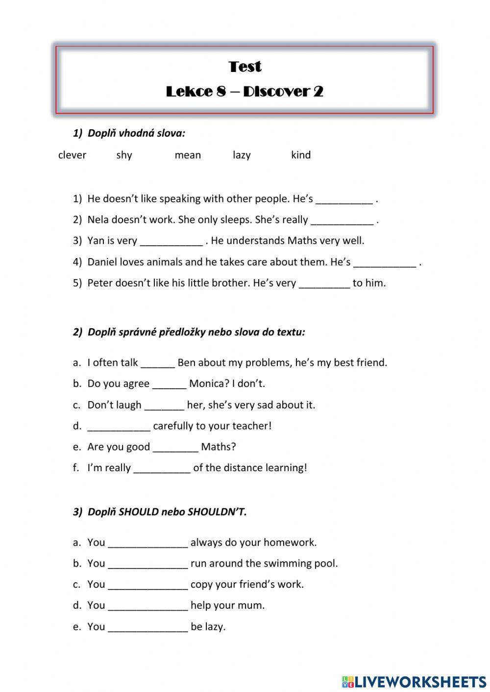 Discover 2 - opakování lekce 8