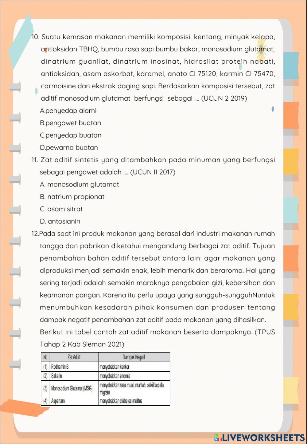 Zat Aditif dan Adiktif serta Psikotropika