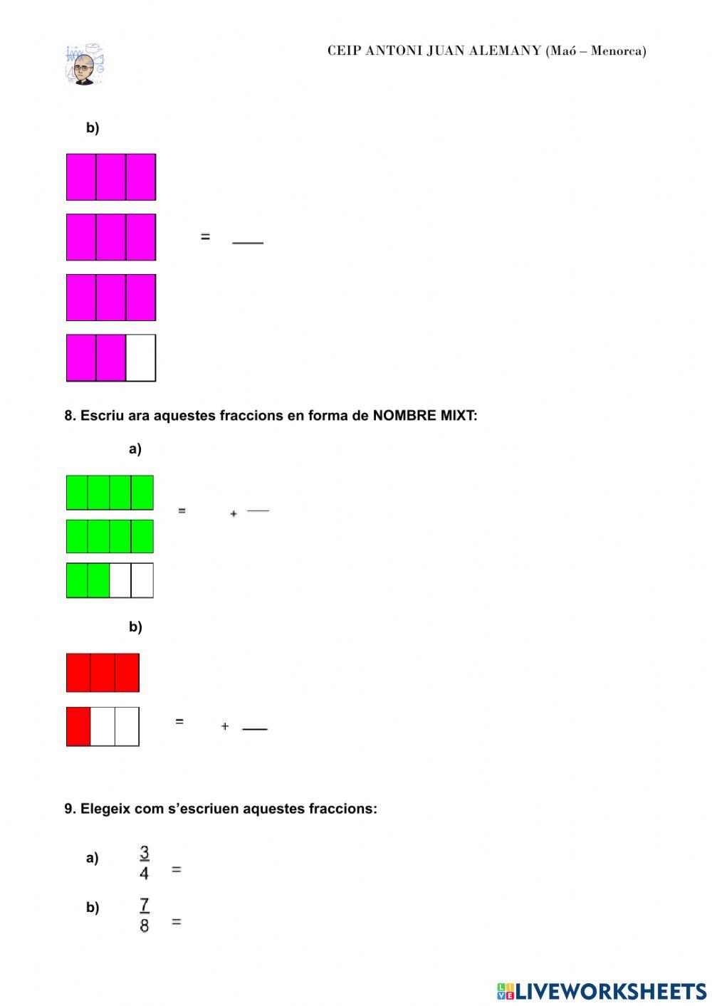 EXAMEN FINAL FRACCIONS 5è