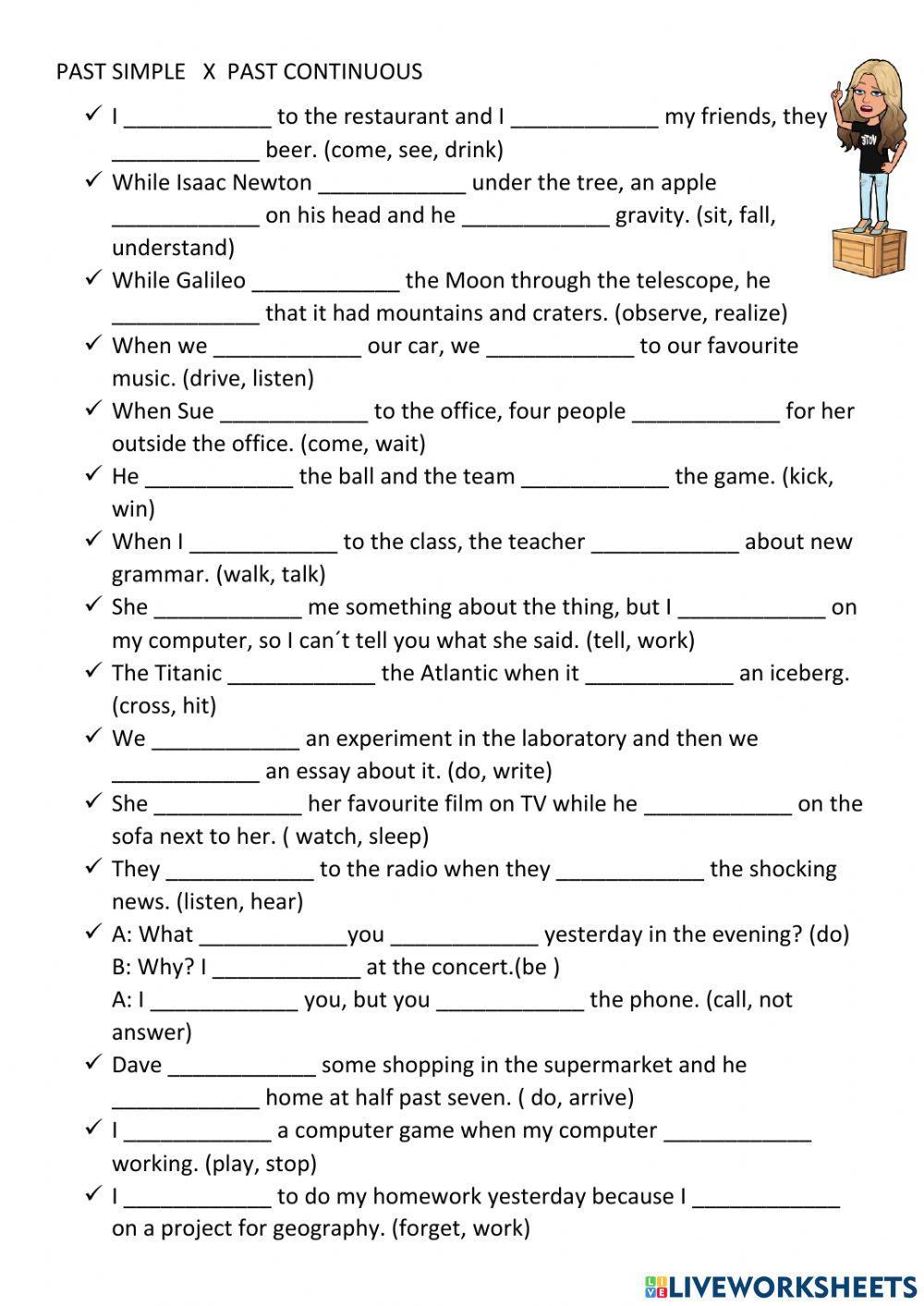 Past Simple And Past Continuous Exercise Worksheet Live 42 OFF Past Simple And Past Continuous Exercise Worksheet Live 42 OFF