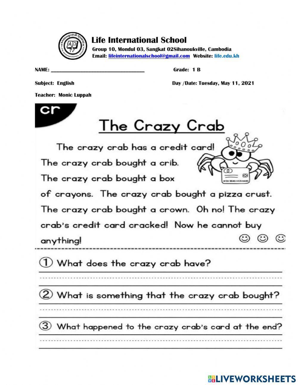 Consonant Blend CR Words