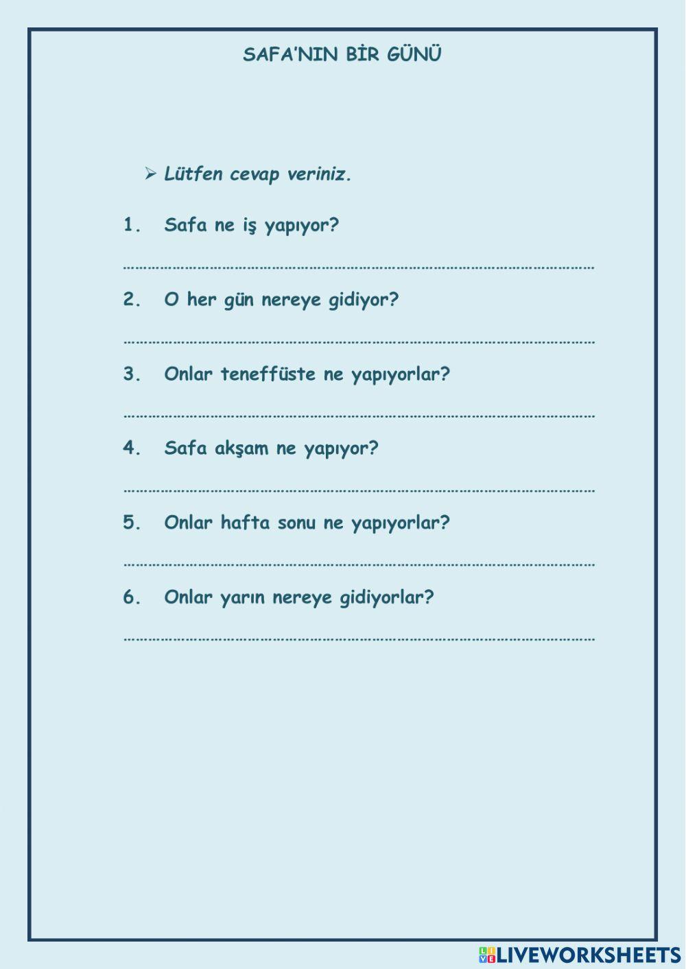 Safa'nın Bir Günü