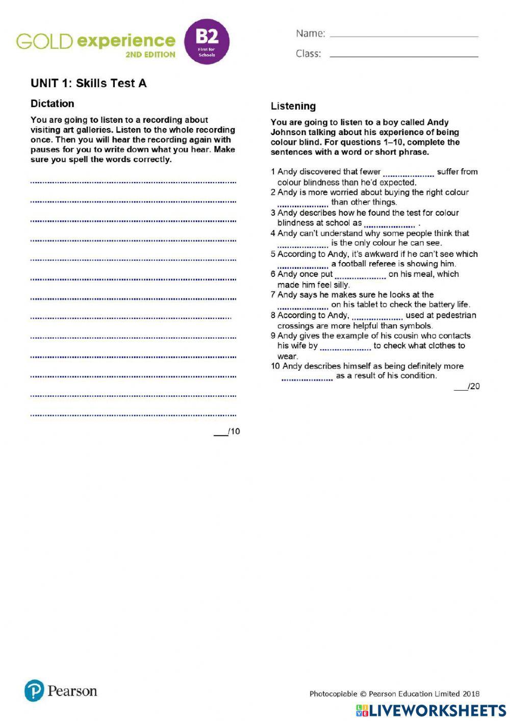 2021 - 5th Year - Test 1