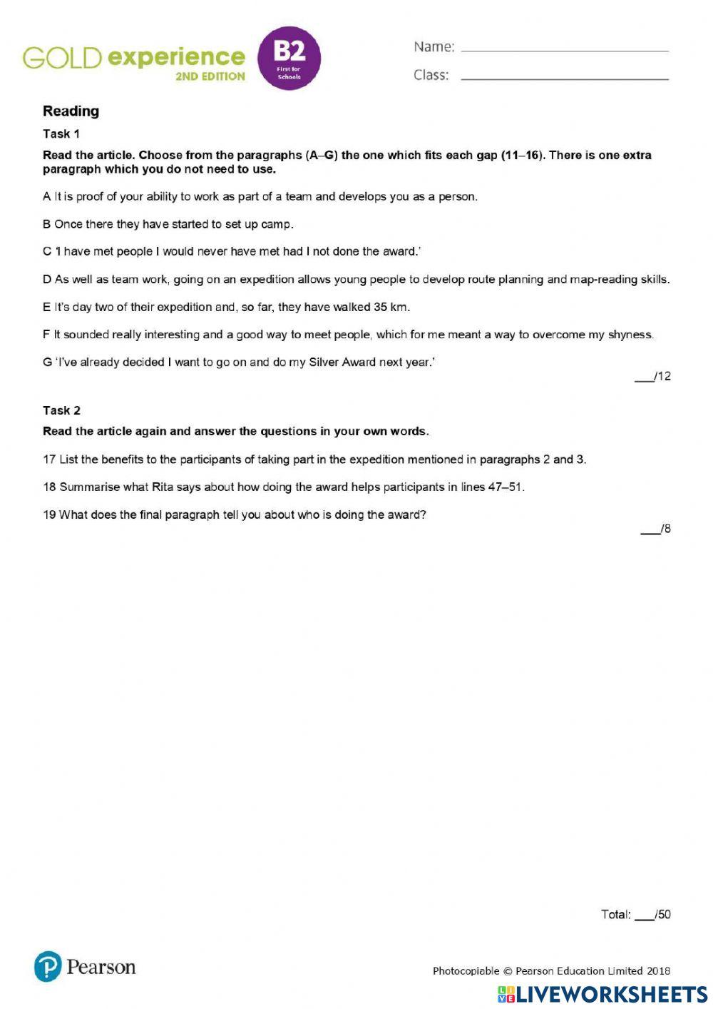 2021 - 5th Year - Test 1