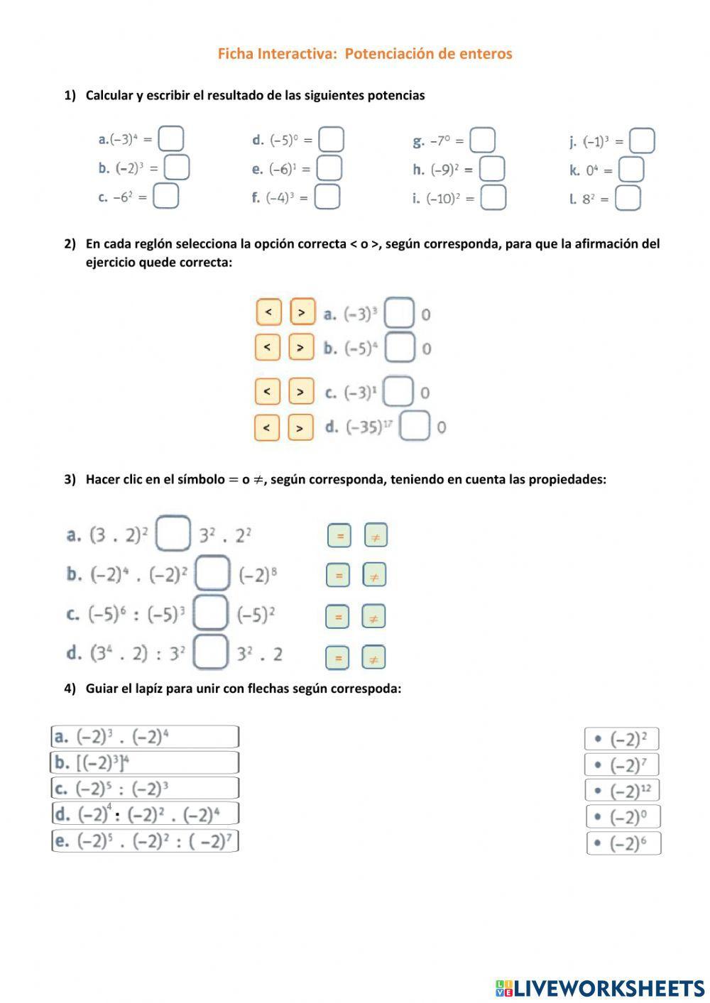 Potenciación de enteros