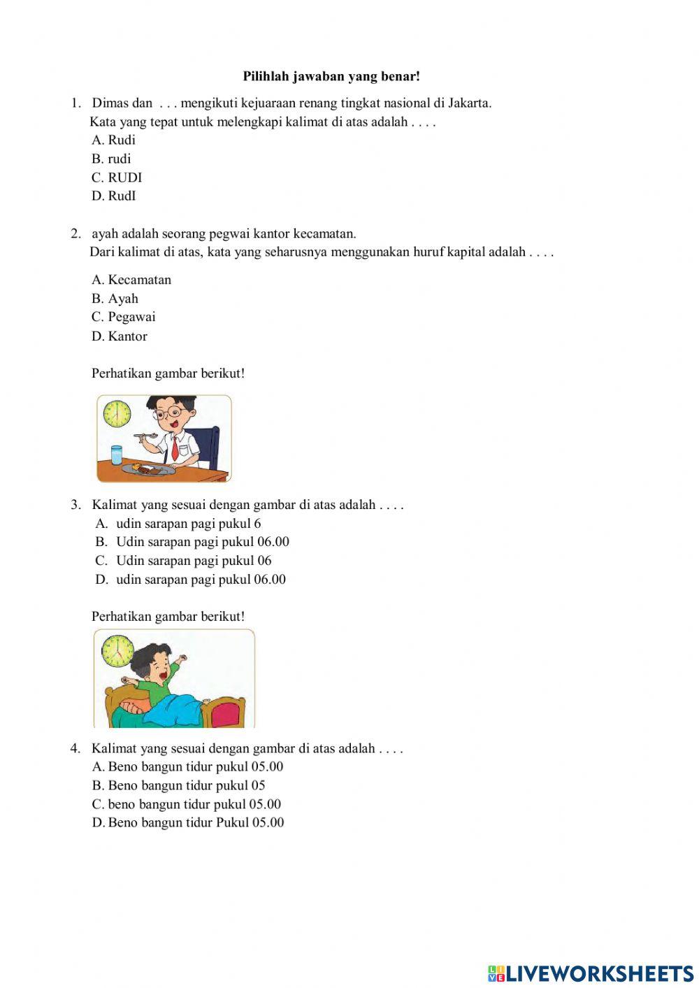 Evaluasi Kelas 2 Tema 8 ST2 Pb3