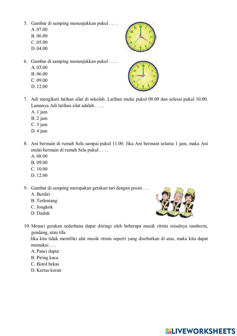 Evaluasi Kelas 2 Tema 8 ST2 Pb3