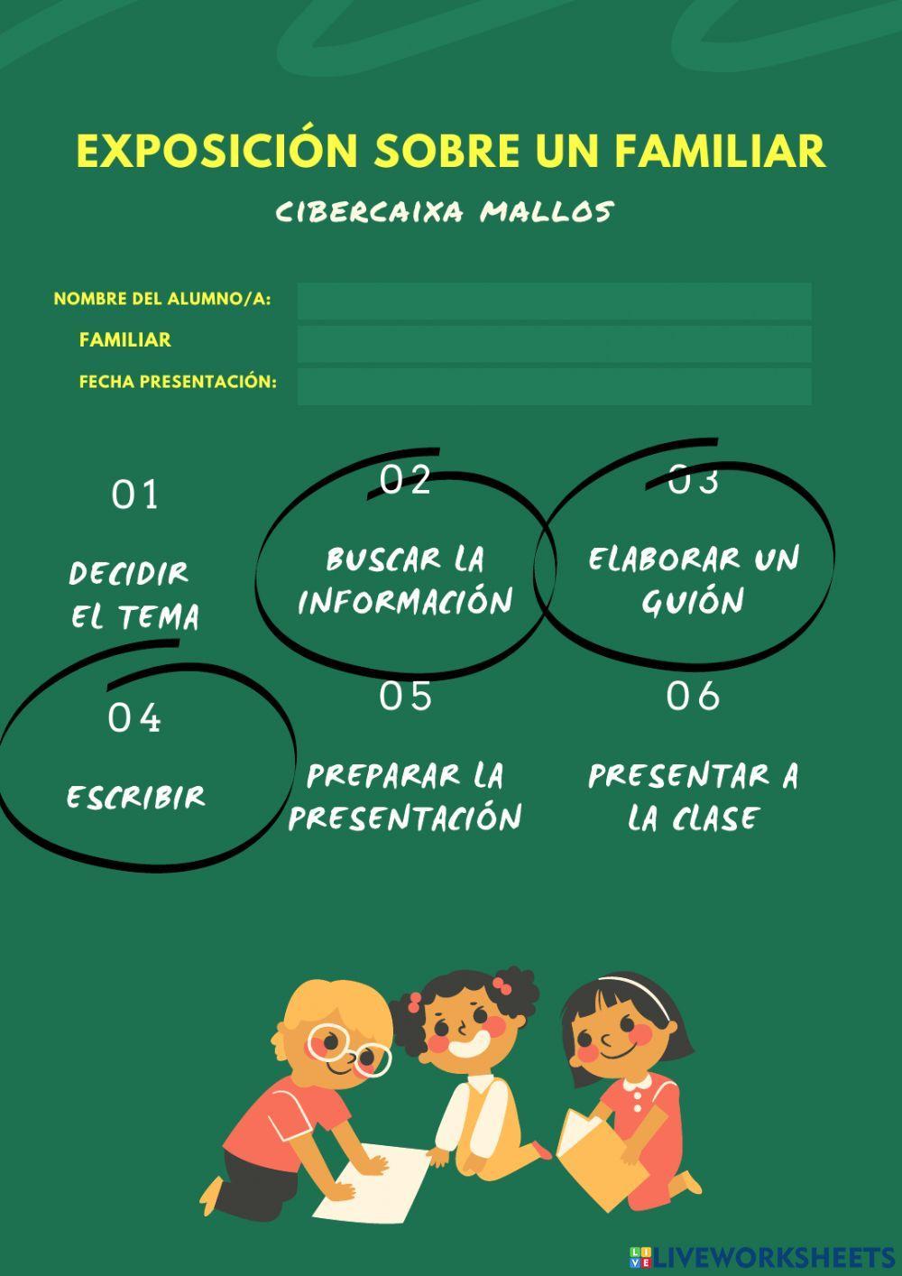 Exposición oral sobre un familiar