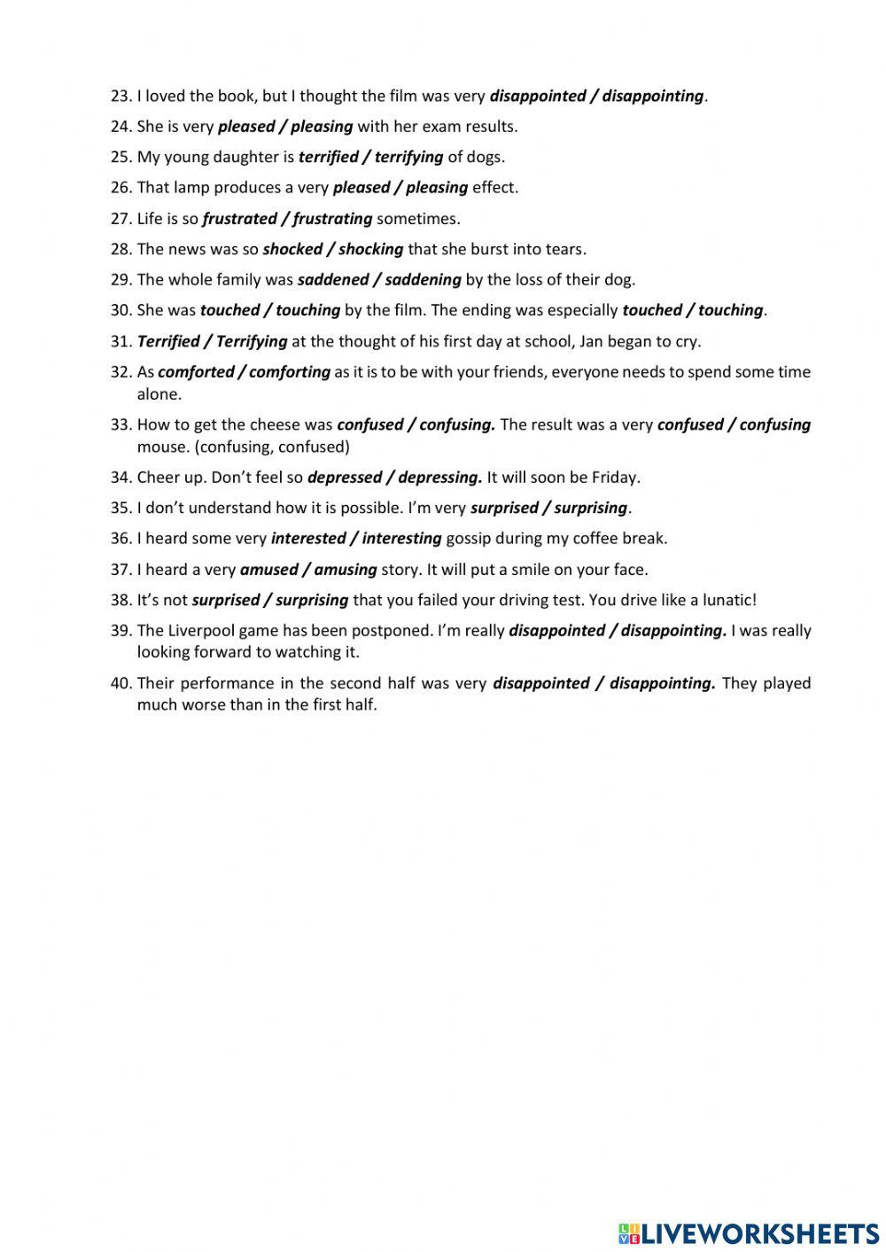 -ing and -ed adjectives