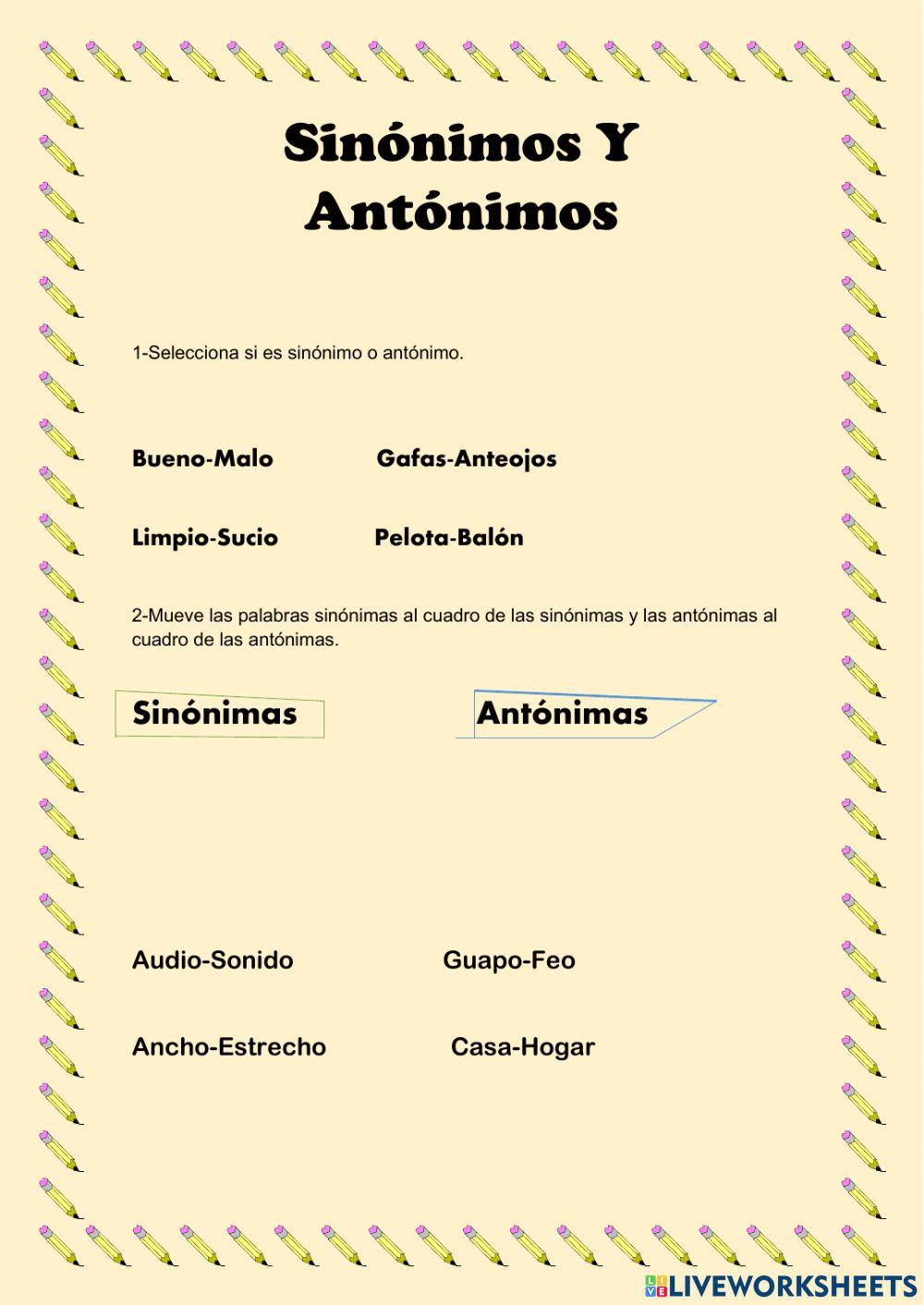 Sinónimos y Antónimos