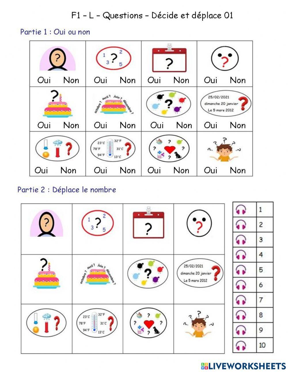 F1 - L - Questions - Oui ou non - Décide 01 F1 - L - Questions - Oui ou non - Décide 01