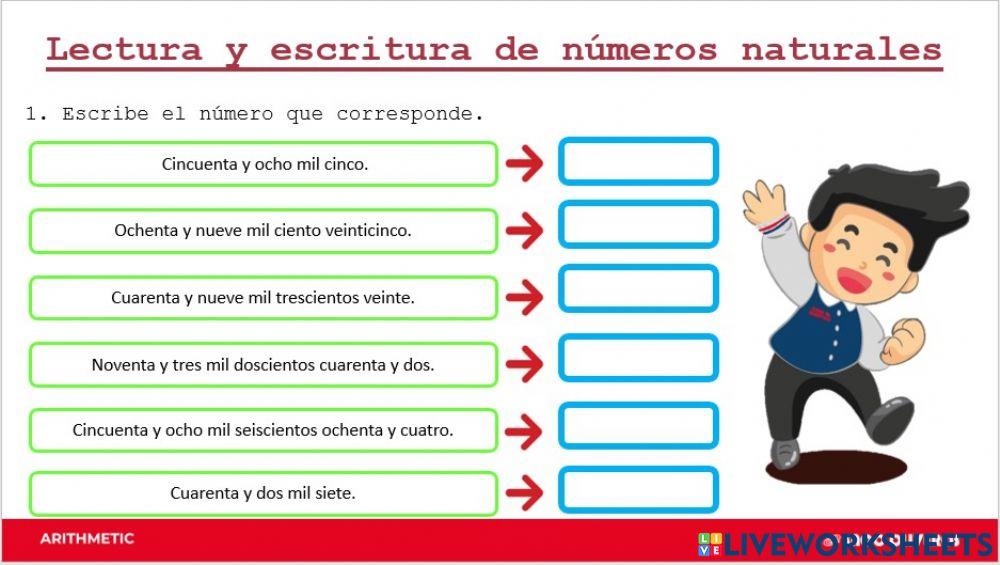 Escritura de números naturales