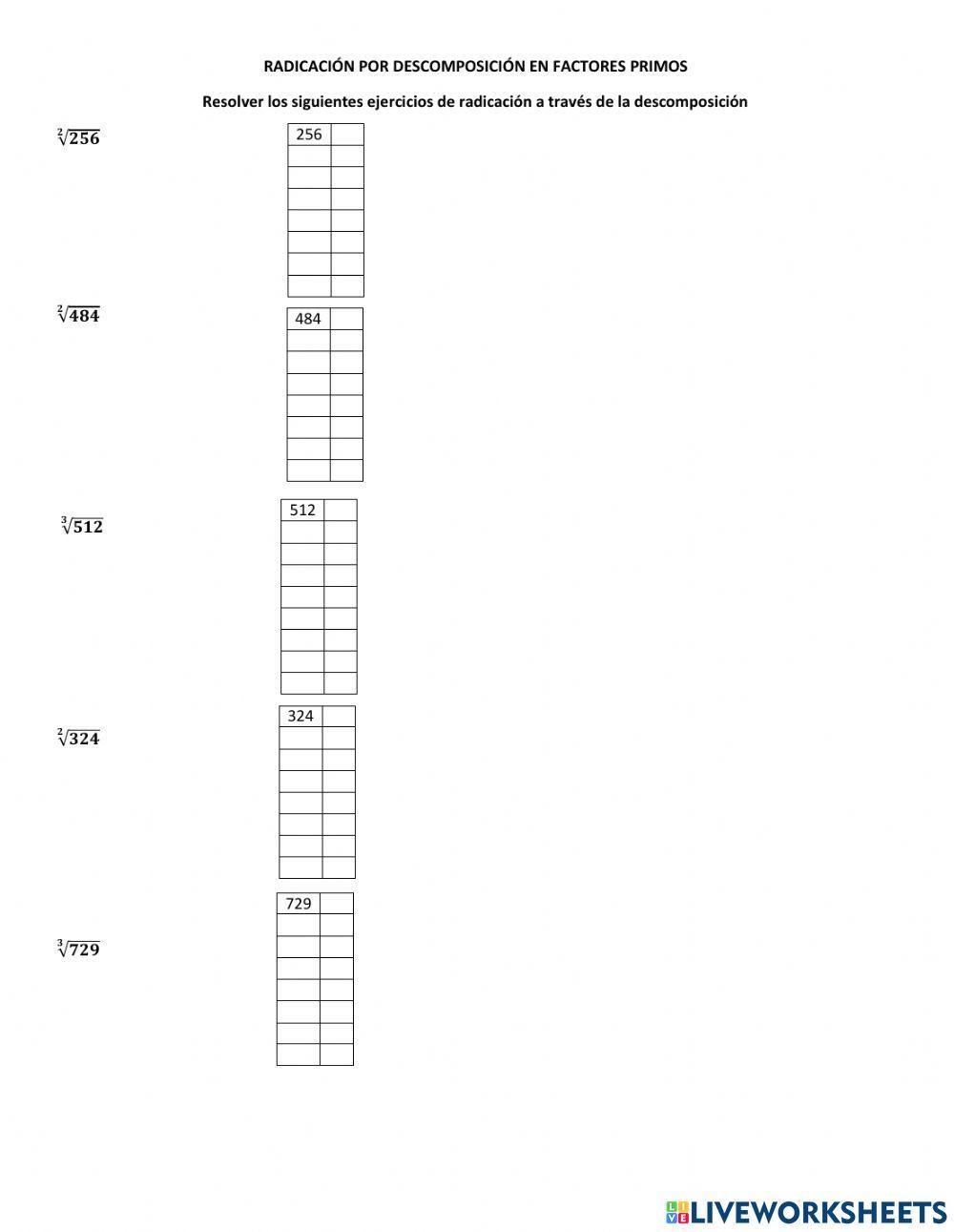 Radicación pro descomposición