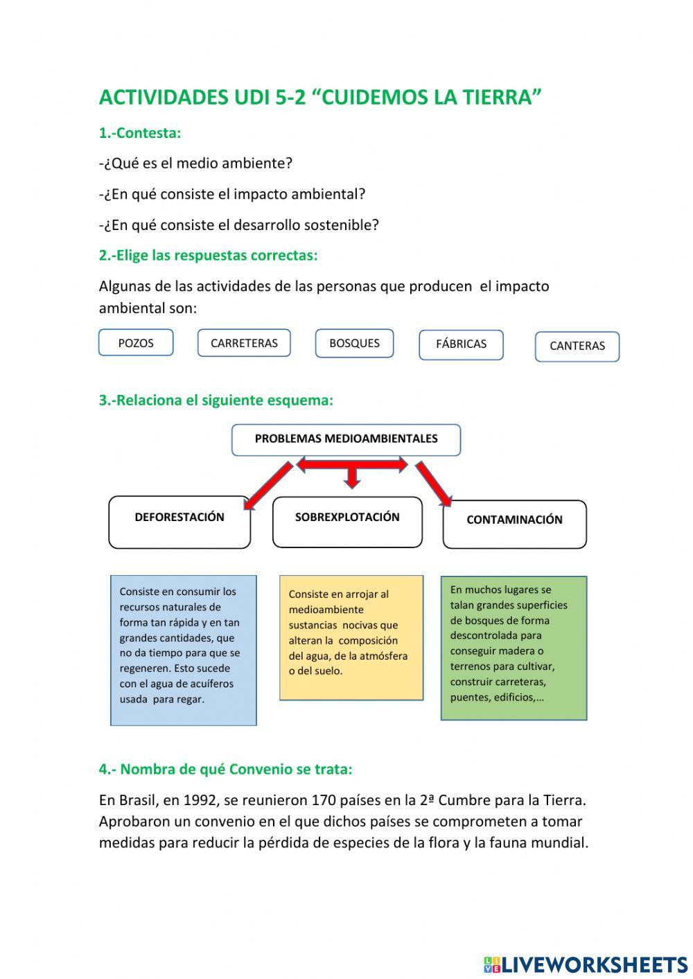 Actividades :-cuidemos la tierra-