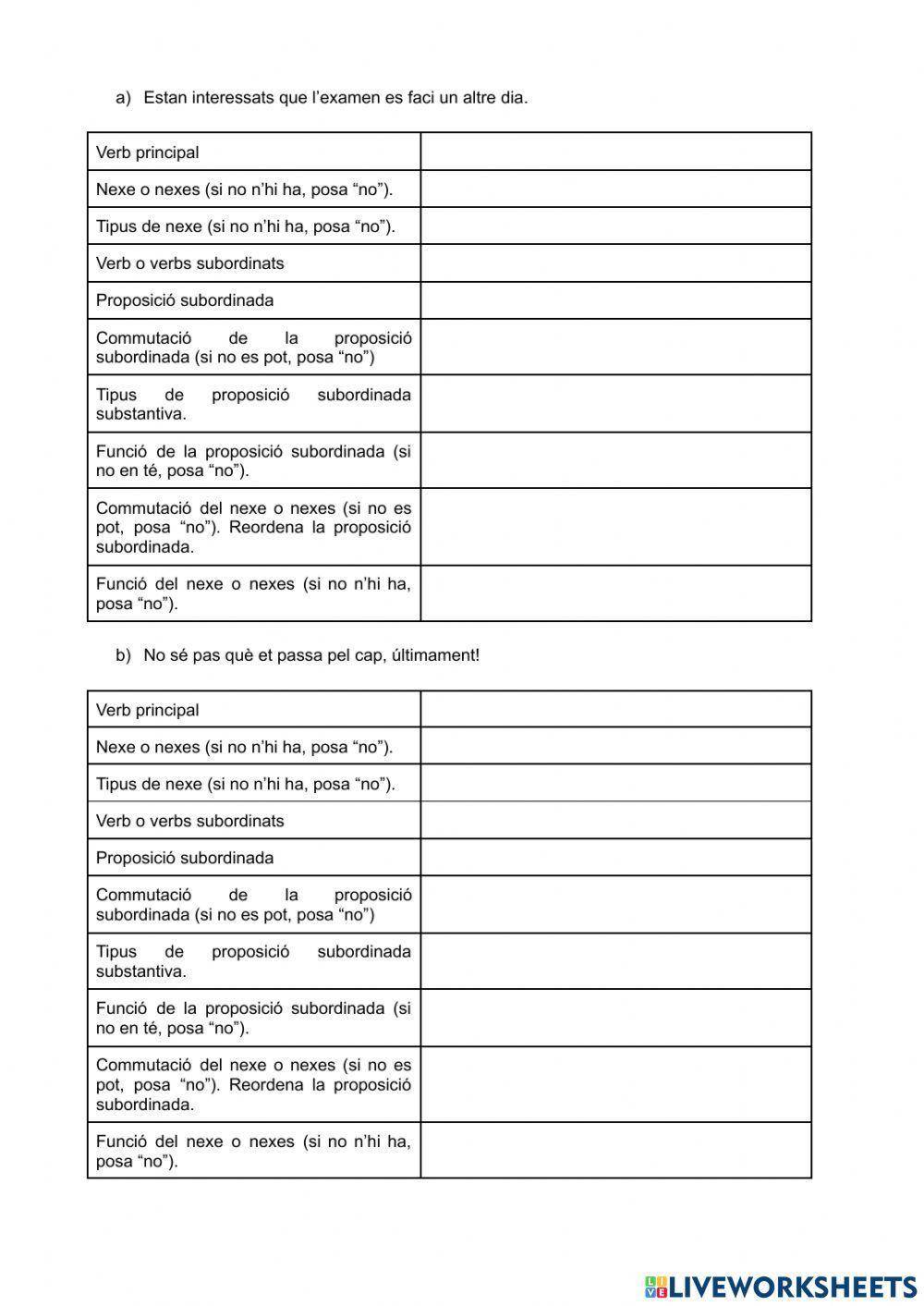Subordinades adjectives i substantives