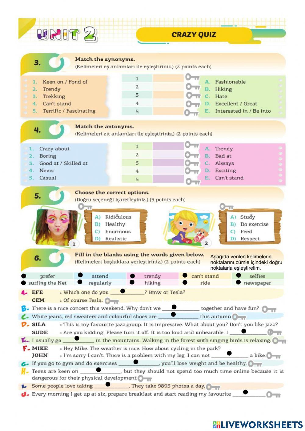 8.sınıf 2.ünite 2 crazy quiz 2.bölüm (crazy)