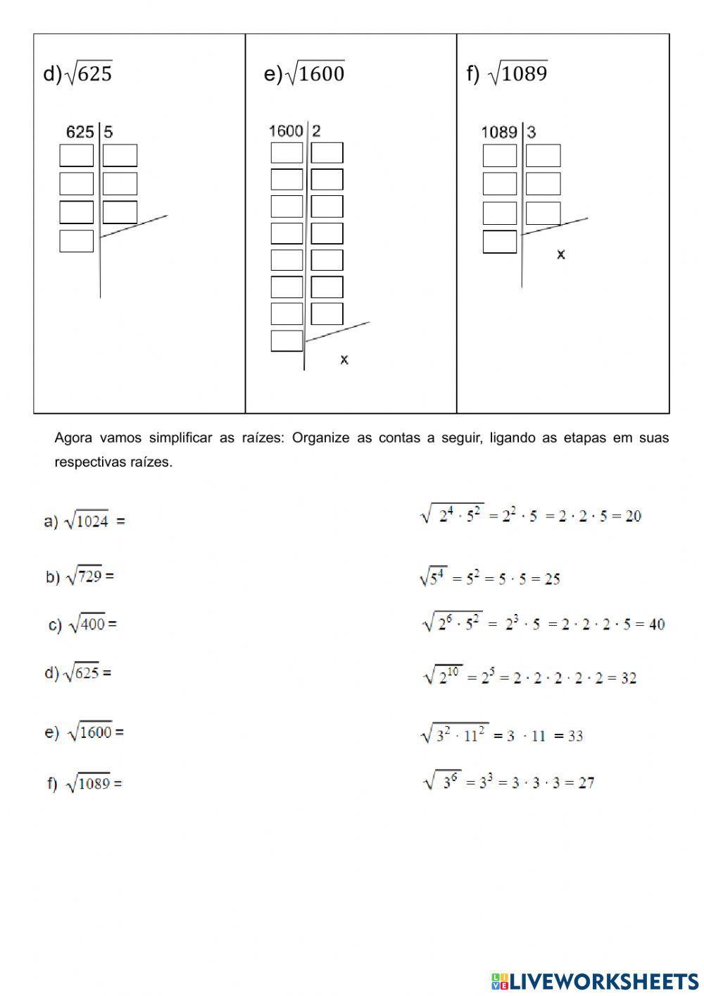 Calculando Raízes Quadradas