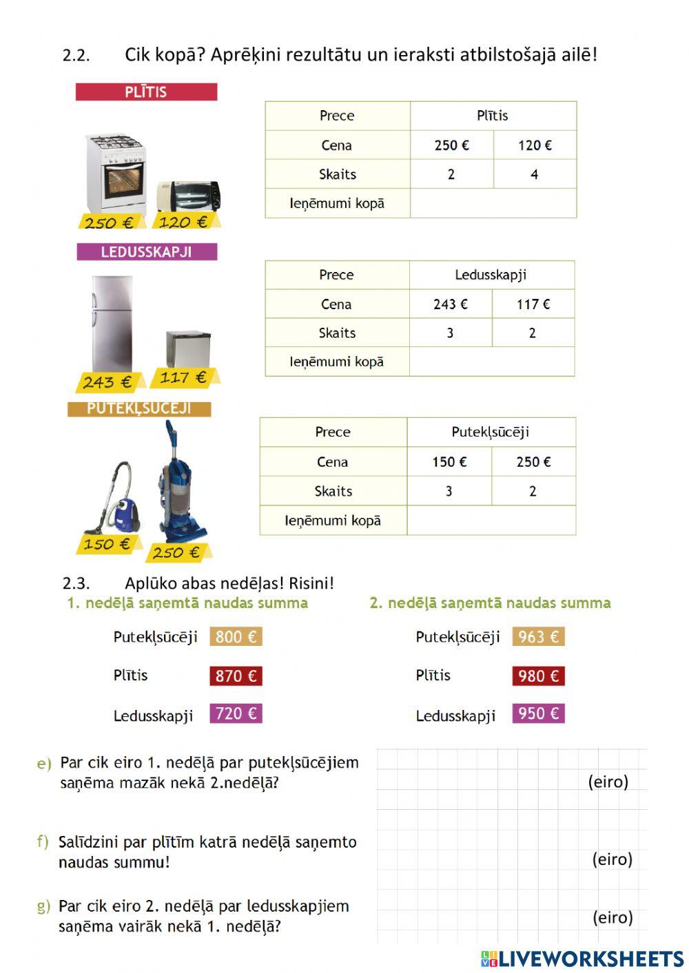 Matemātika. Darbības rakstos. 3.kl.