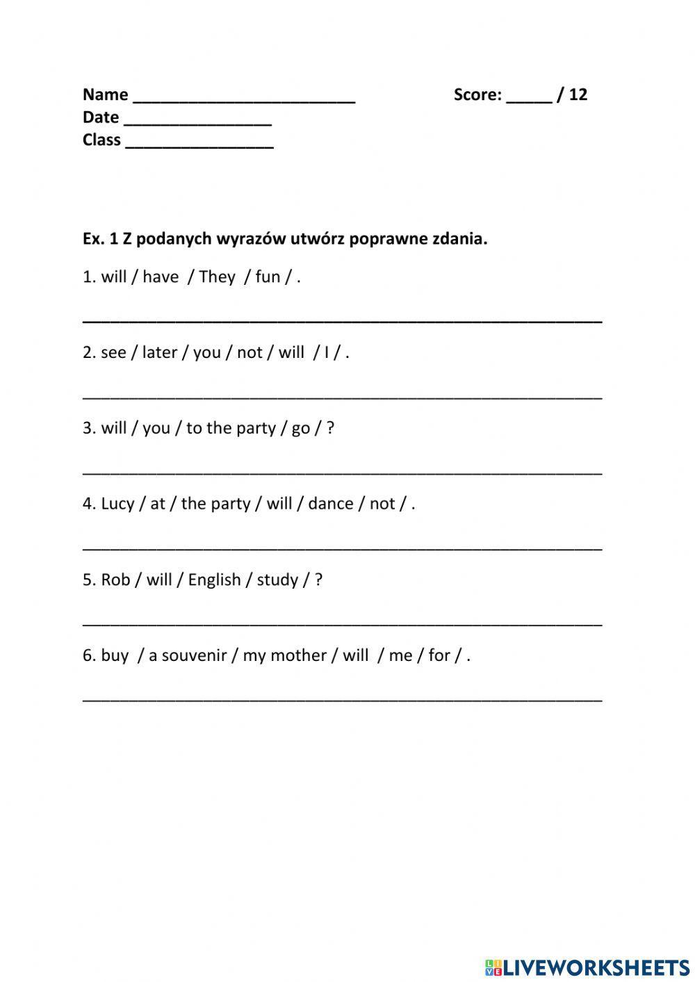 Short test 2 - unit 6