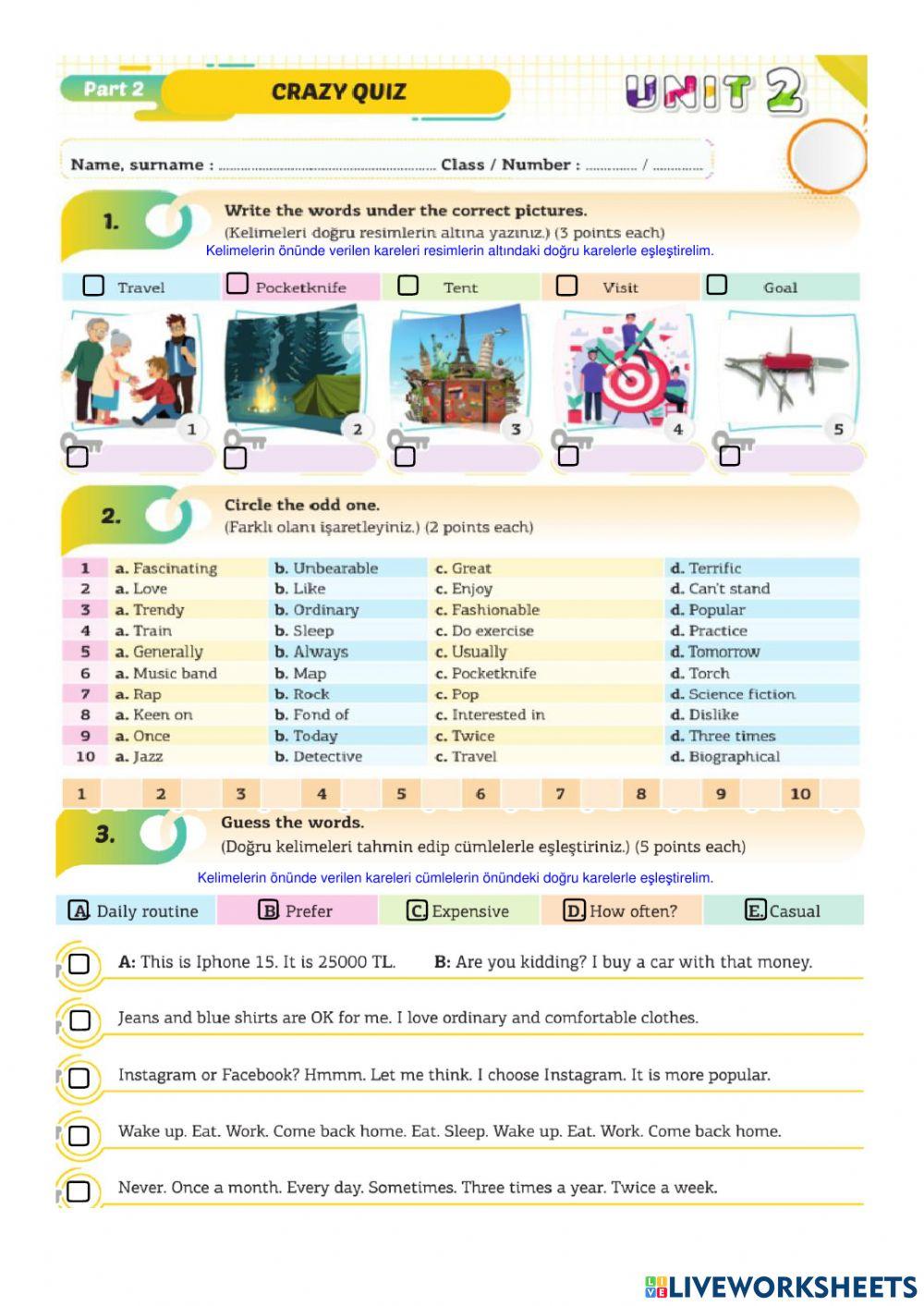 8.sınıf 2.ünite 2 crazy quiz 3.bölüm (crazy)
