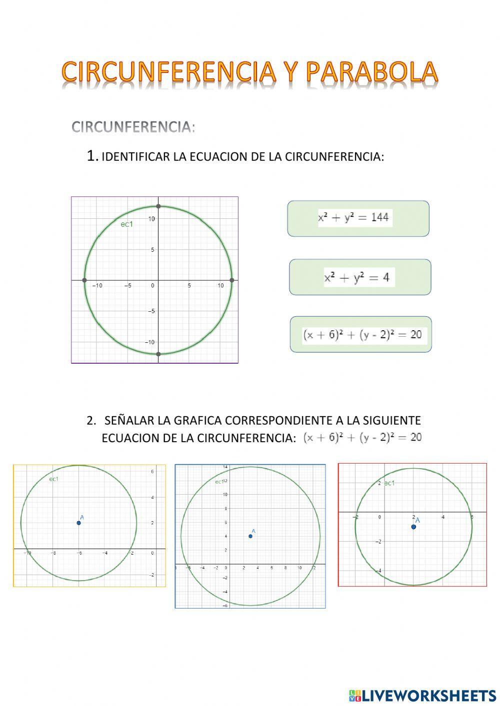 Circunferencia y parabola