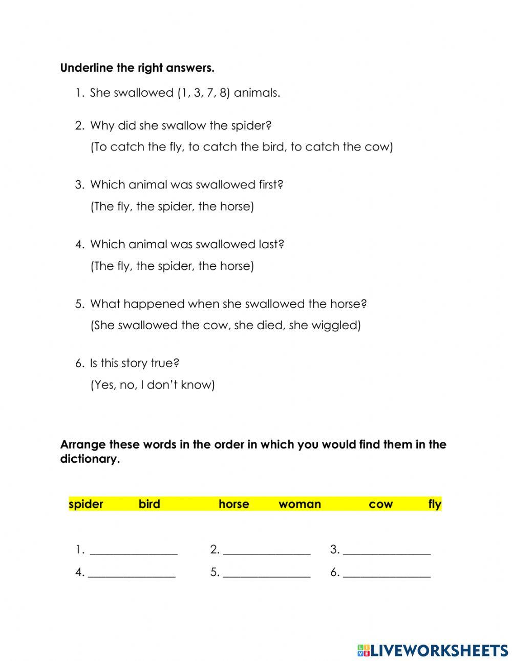 Comprehension and Vocabulary