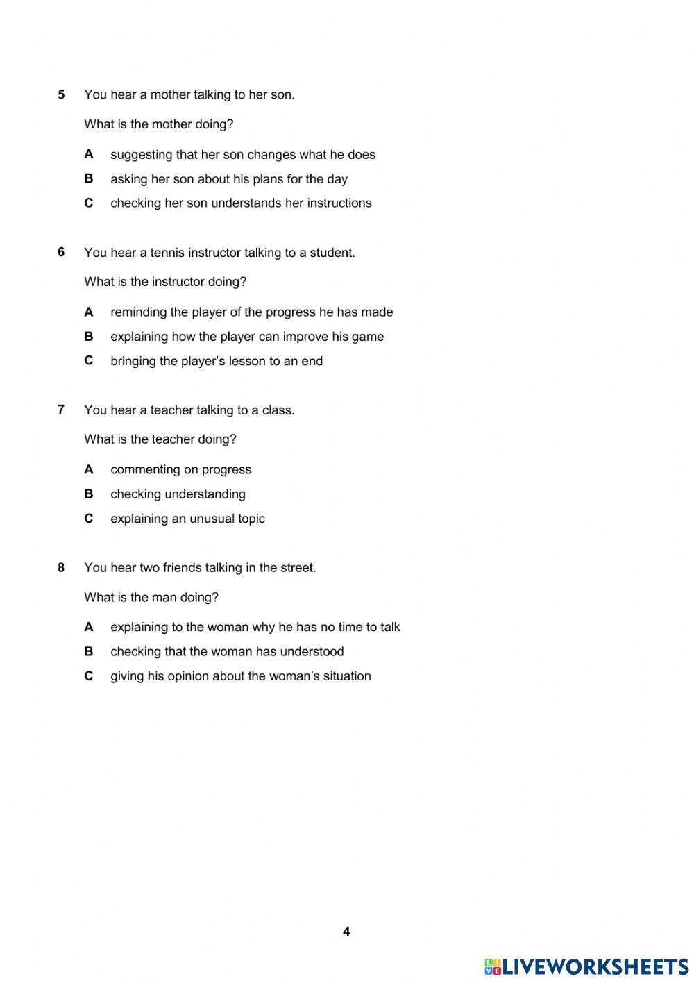 Progress Test - Unit 1