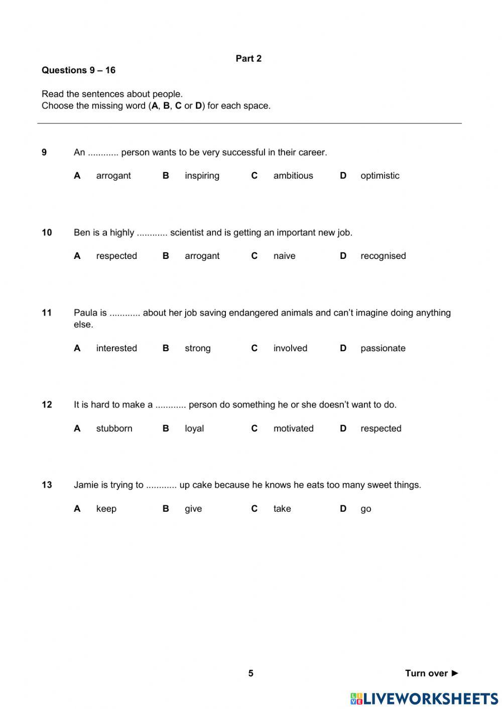 Progress Test - Unit 1