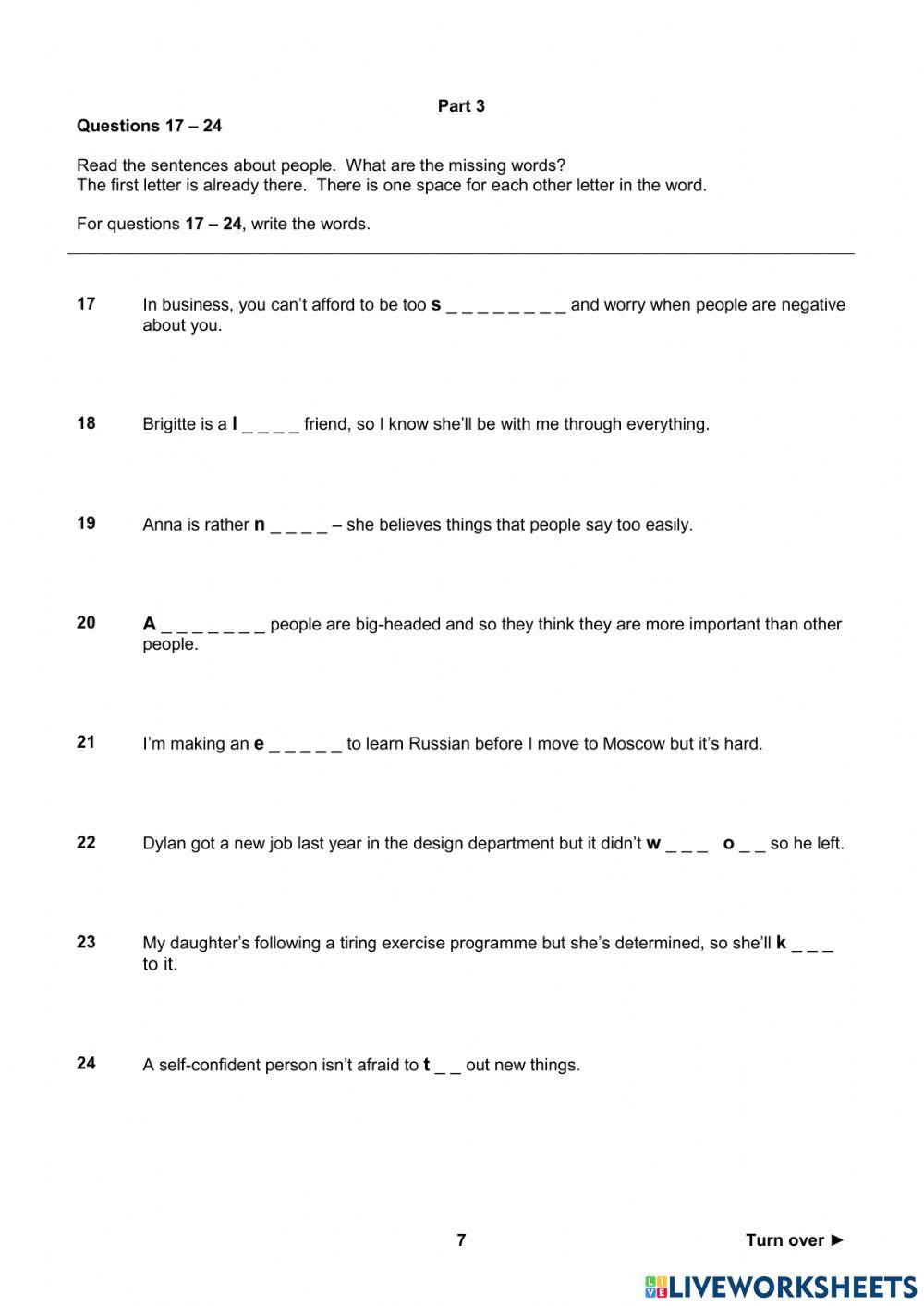 Progress Test - Unit 1