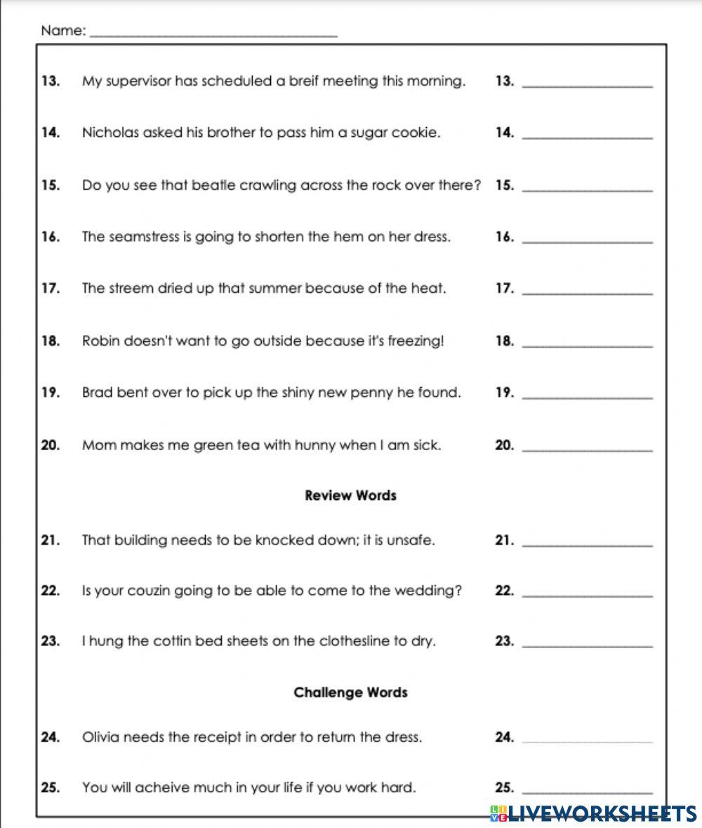 Find the errors 2 d-4 5th grade