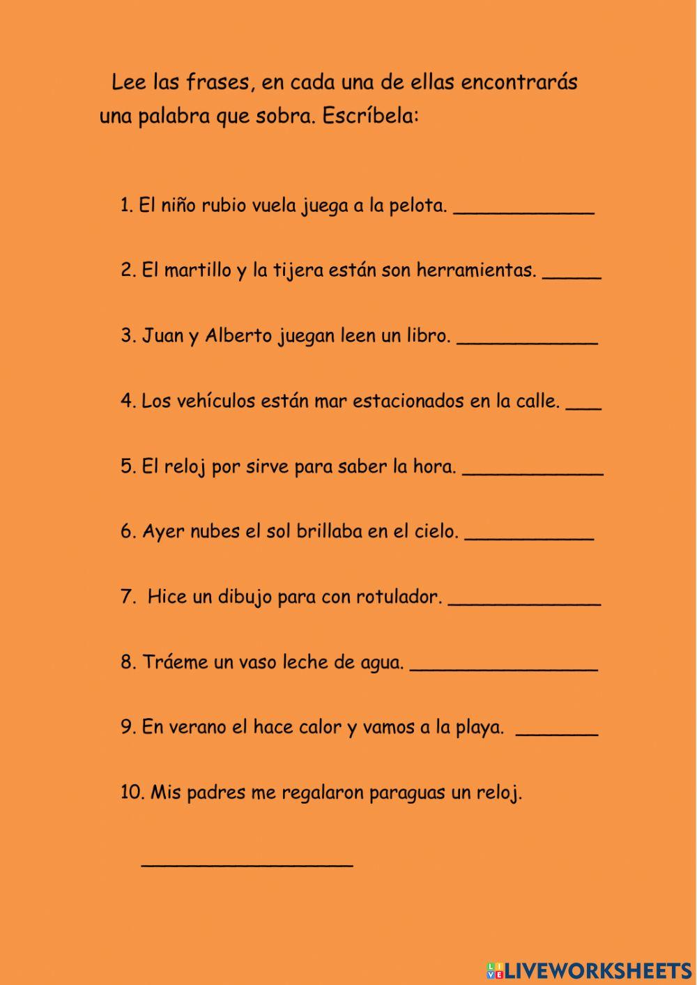 ¿Qué palabra sobra?