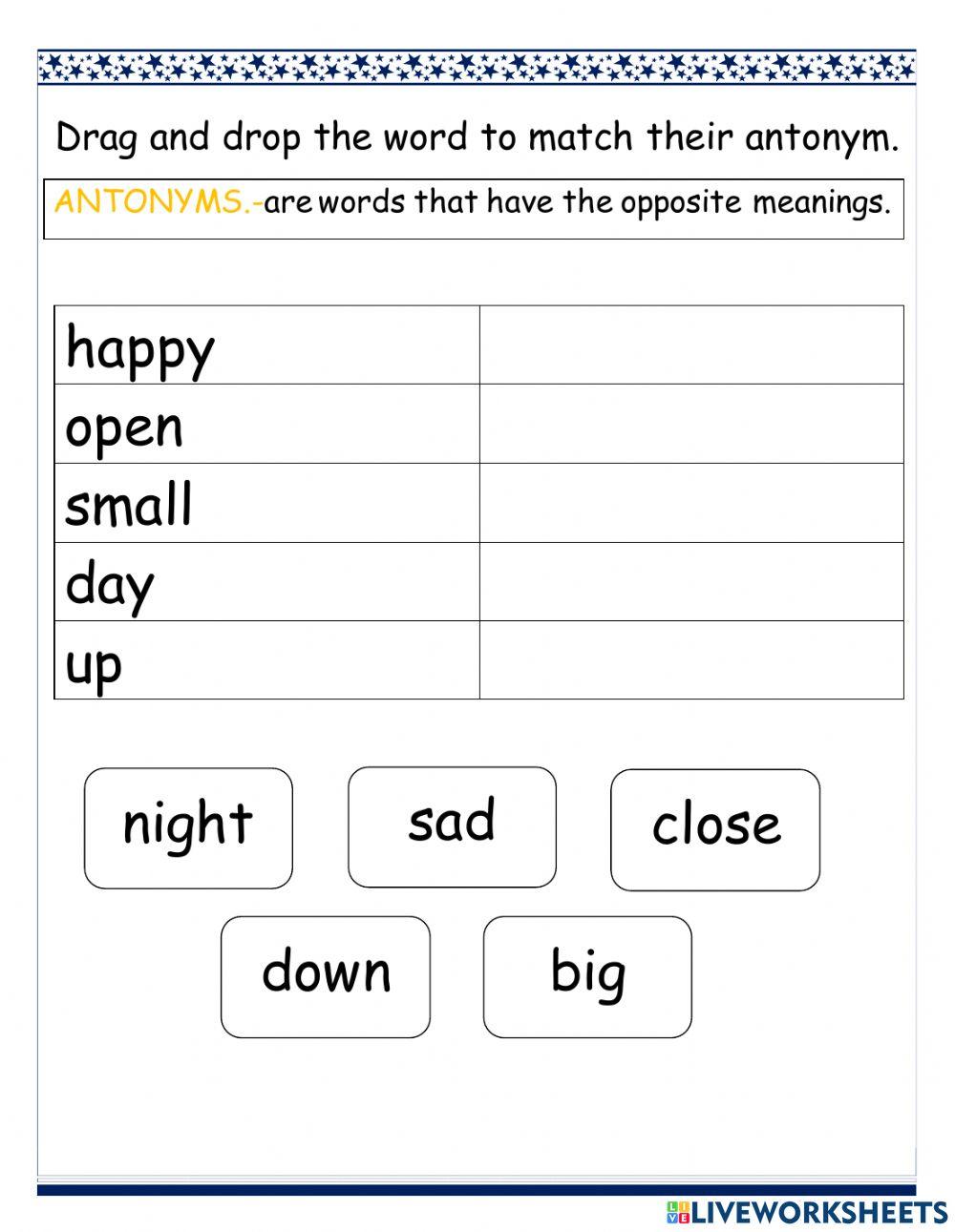 Synonyms and Antonyms