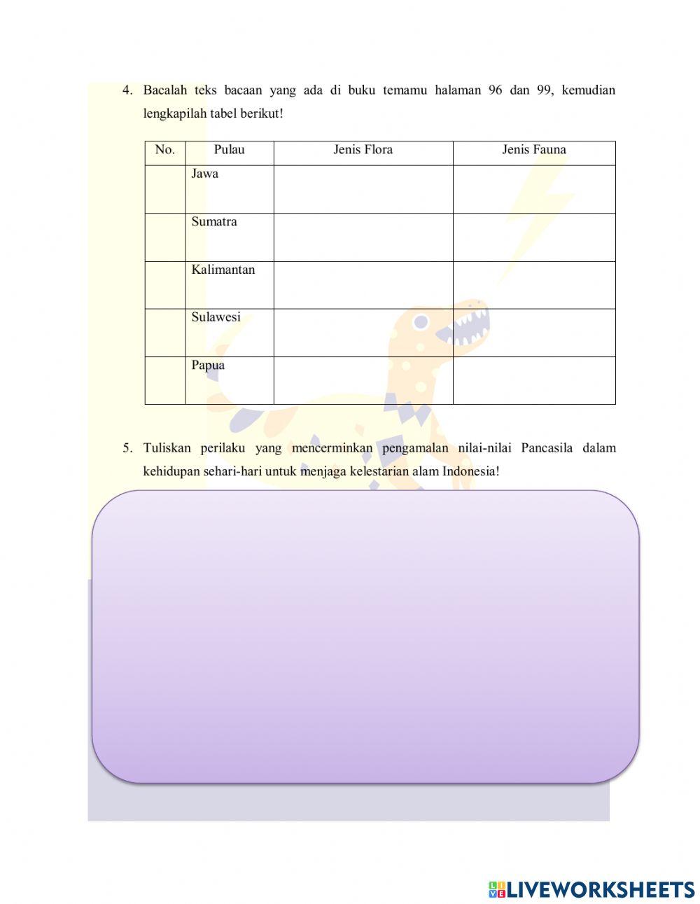 LKPD Kelas 5 Tema 1 Sub Tema 2 Pb 4