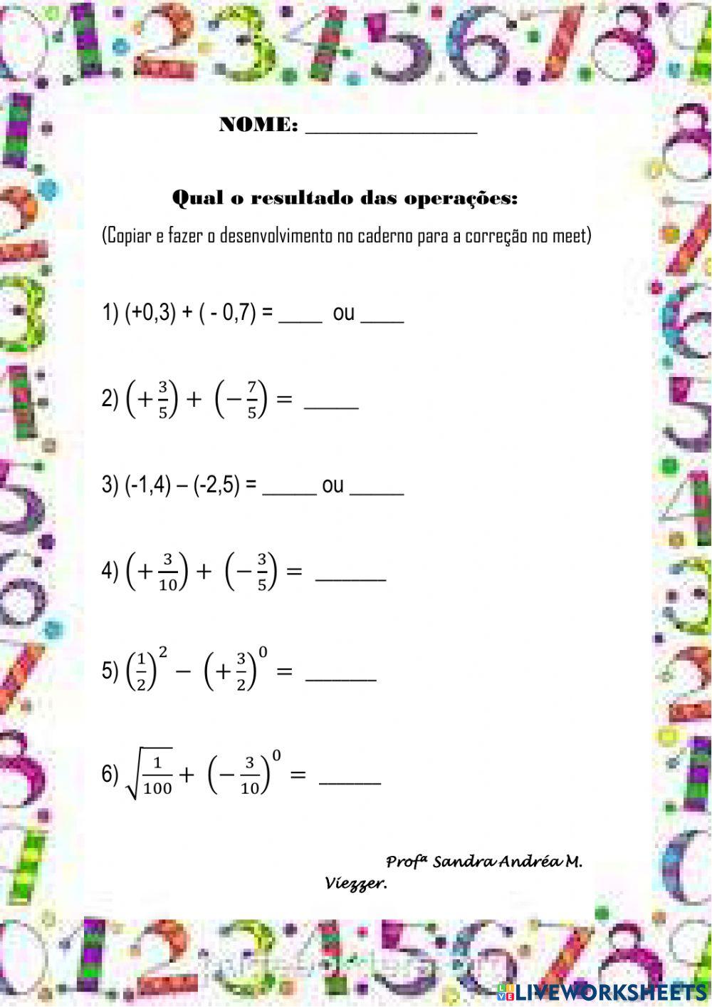 Operações Nºs Racionais
