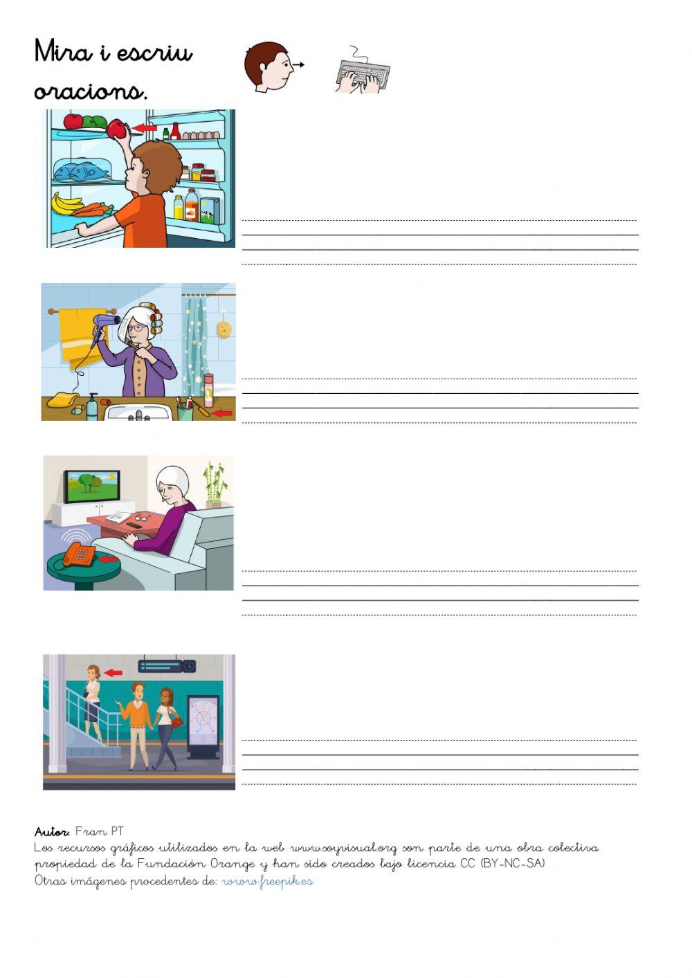 Escriure oracions 1. (en passat)