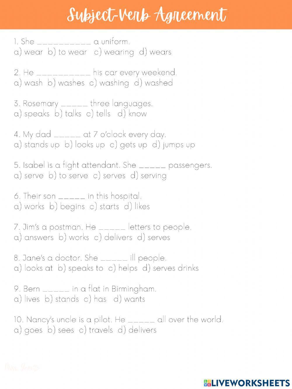 Subject-verb agreement