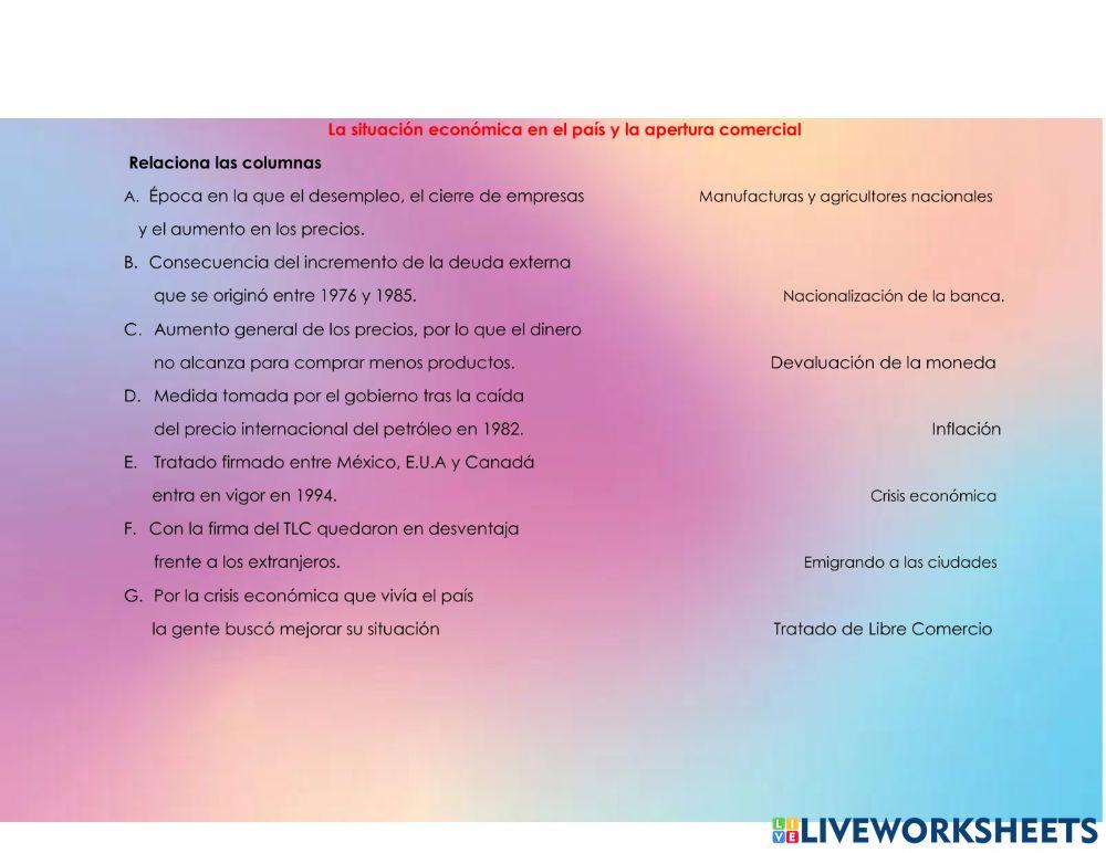 La situación económica en el país y la apertura comercial