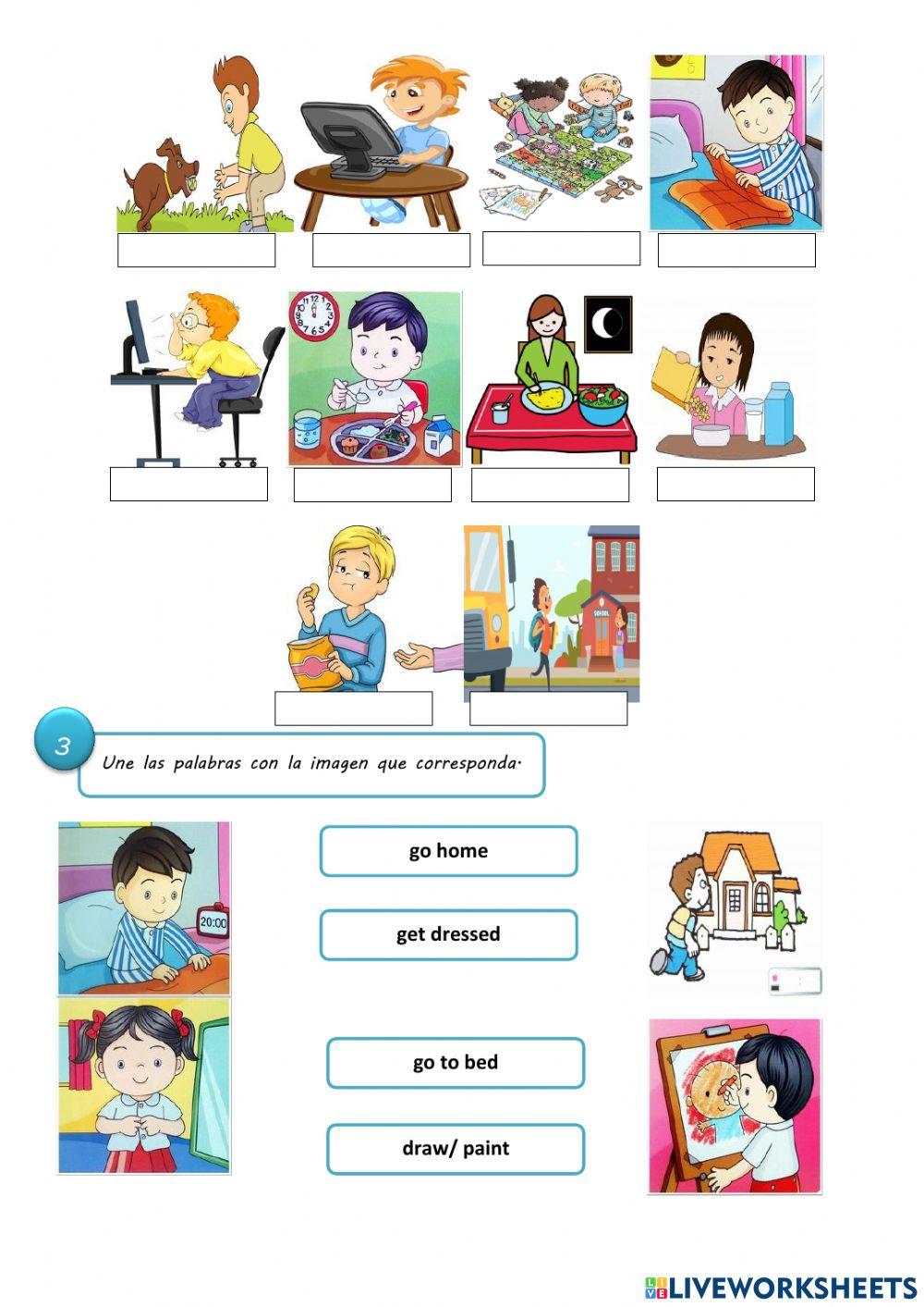Daily routine activities- Vocabulary