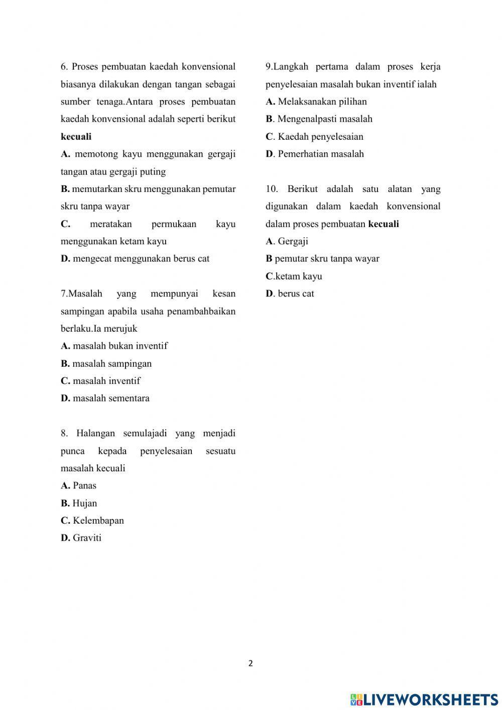 Ulangkaji bab 1 & 2 rbt tingkatan 2