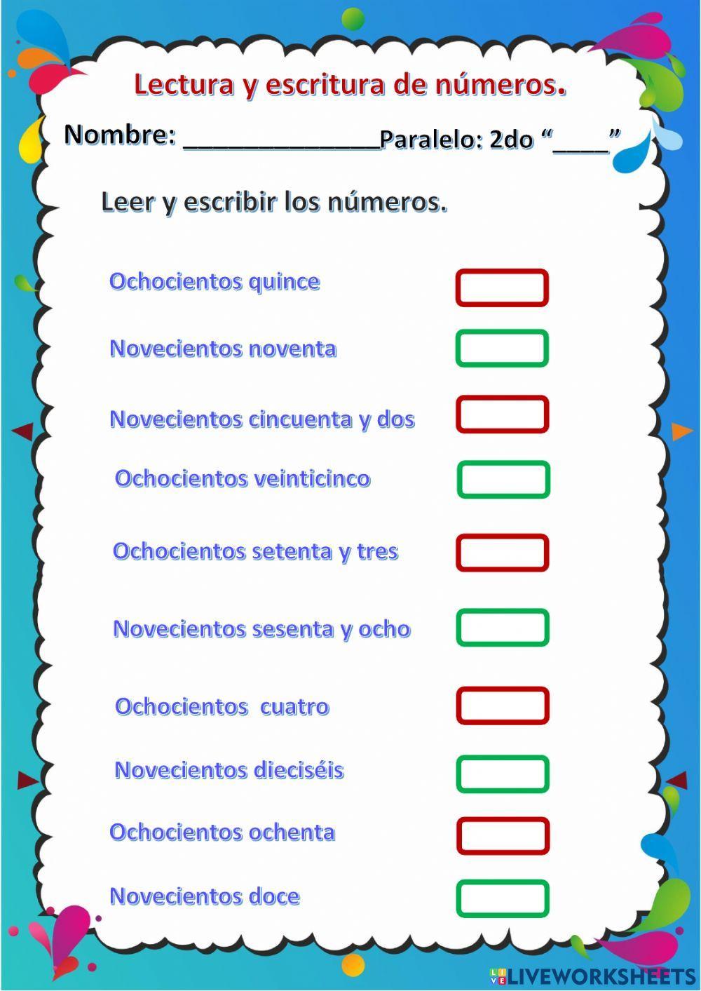 Lectura y Escritura de Números