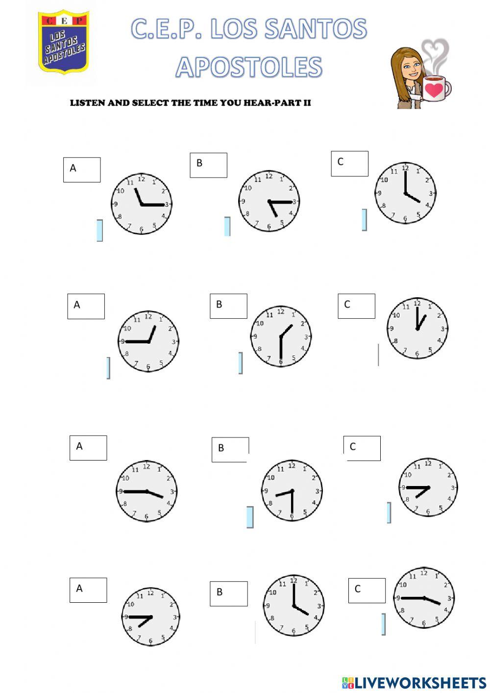 Telling the time-part II