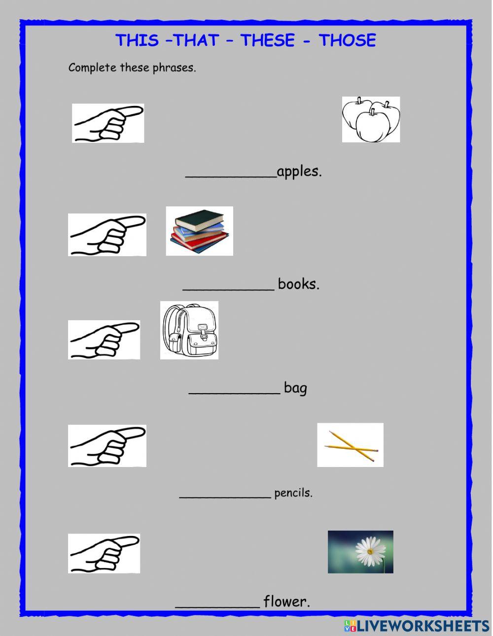 This that these those