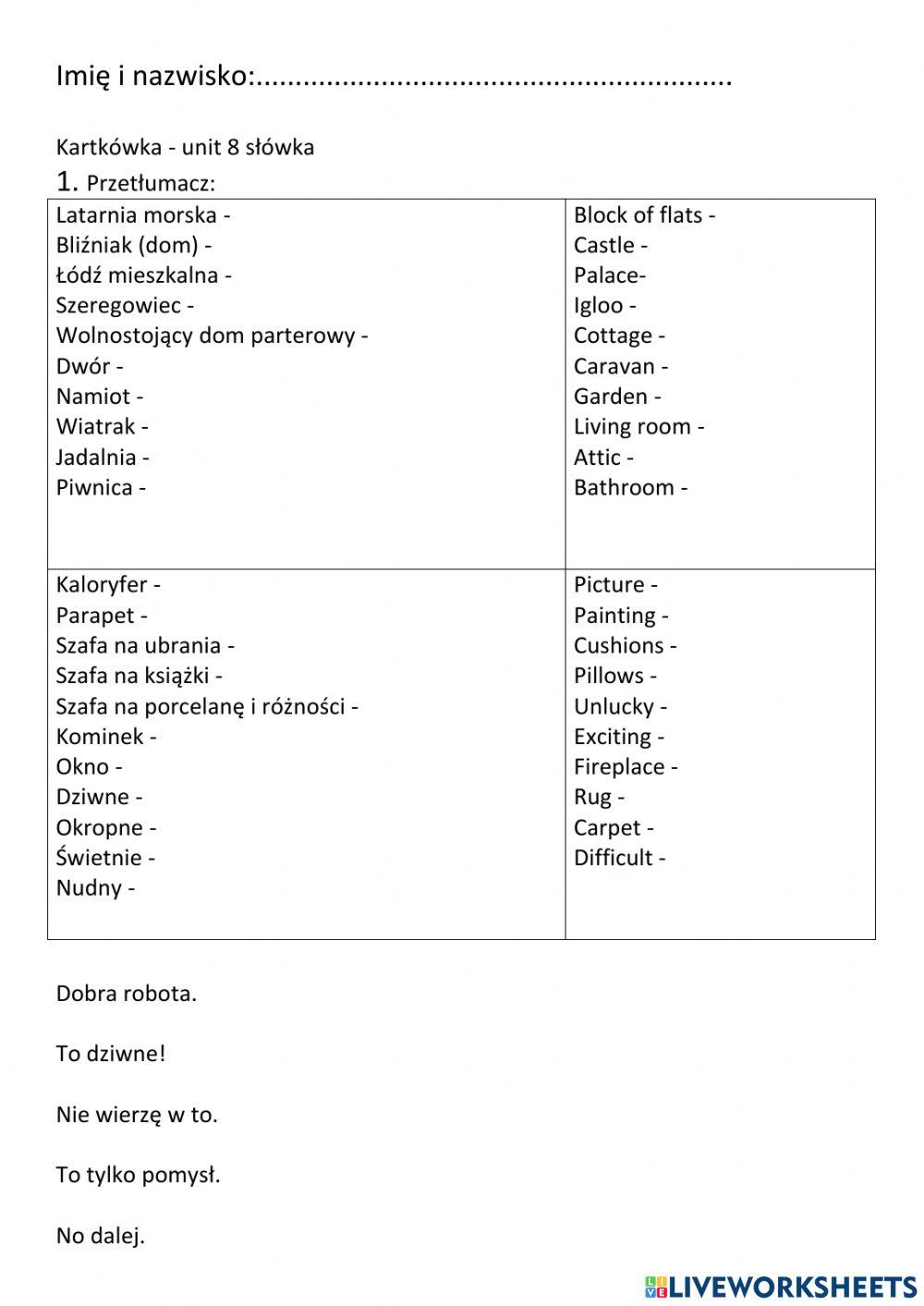 Houses, rooms, furniture