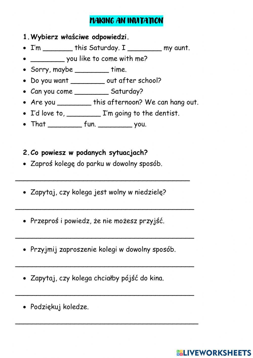 Making an invitation