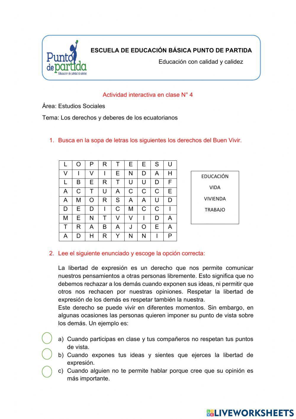 Los derecho y deberes de los ecuatorianos