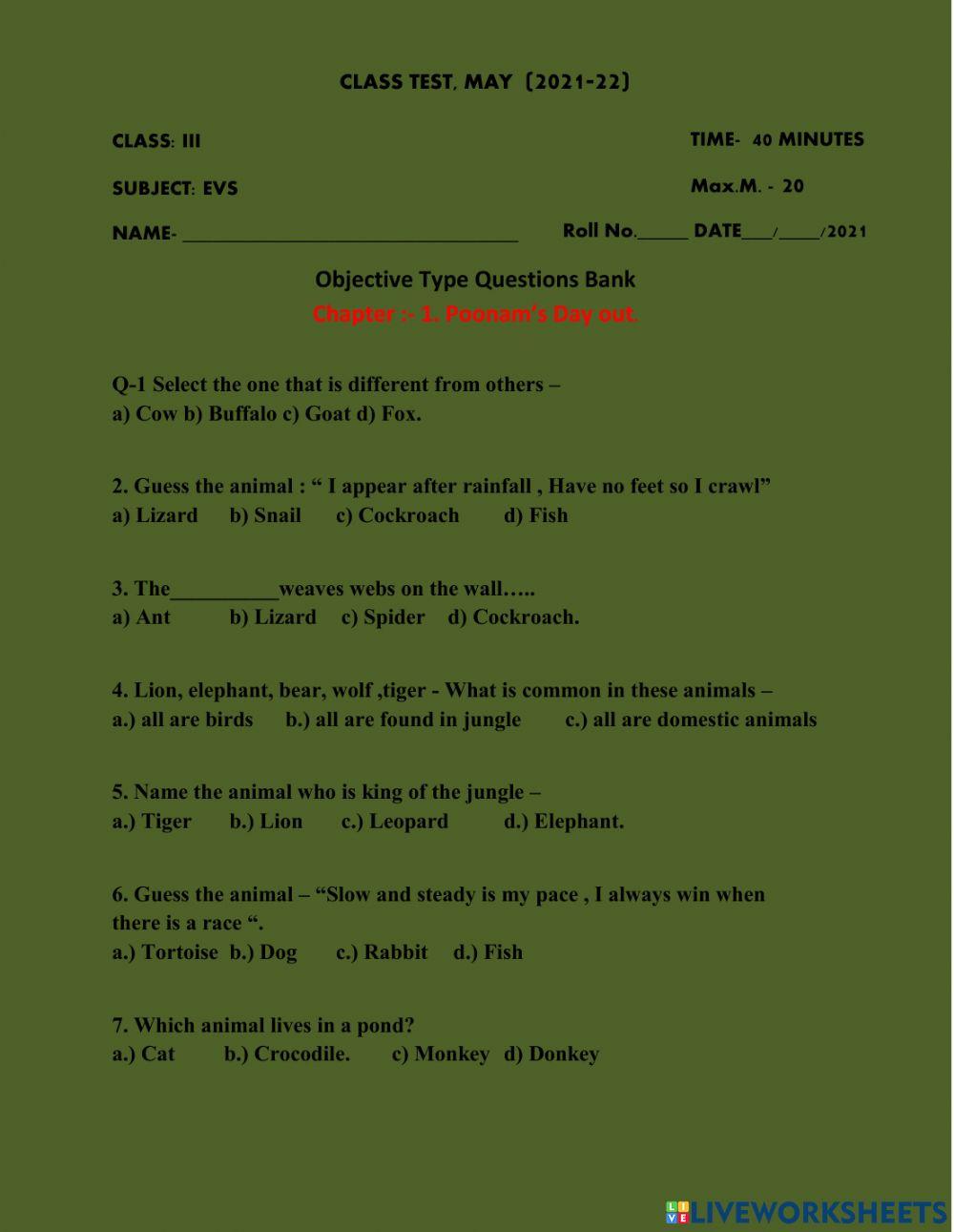 Computer Question Paper For Class 3 With Answers