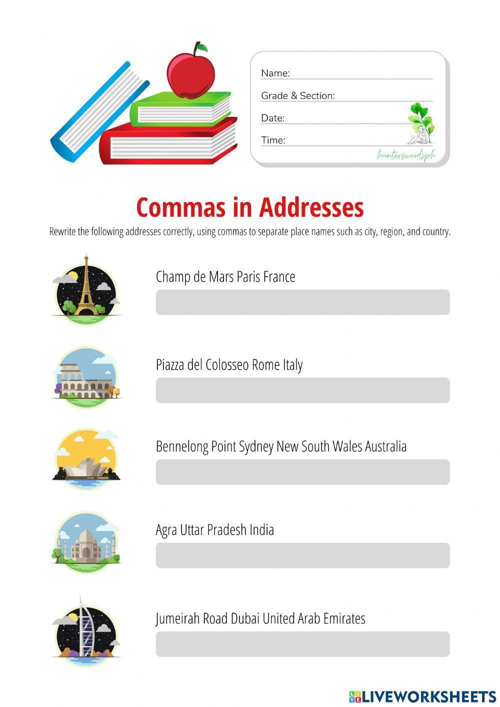 Commas in Addresses